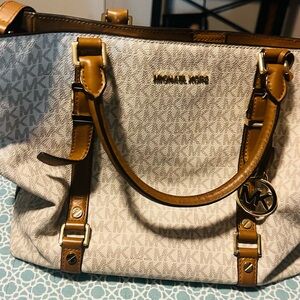 Michael Kors Tan and Cream Shoulder Bag